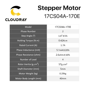Cloudray Nema 17 Stepper Motorinių 42Ncm 1.7 2 Etapas 40mm Stepper Motorinių 4-švino 3D spausdintuvas CNC Frezavimo Graviravimo Staklės