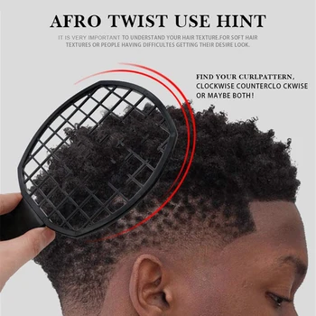 Afro Twist Šukos Nešiojamų Du-In-One Plaukų Šukos Gamtos Posūkiais Garbanos Rites Dreads Plaukų Formavimo Priemonė Juodosios Afrikos(Juodosios)
