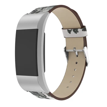 Naujas Mados Originali Spausdinta Odinis Dirželis Diržo Watchband Pakeisti Fitbit Mokestis 2 apyrankė Smart watch band Apyrankė