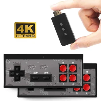 VODOOL 4K HDMI Belaidžio TV Vaizdo Žaidimų Konsolės 568 Žaidimai Mini Nešiojamą Grotuvą 8 Bitų Dual Gamepad Retro Žaidimų Konsolės Vaikams Gif