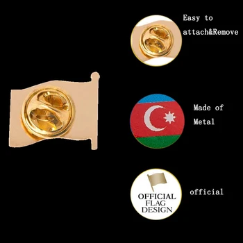 5VNT Azerbaidžano Auksą, Padengtą Nacionalinės Šalies Vėliava, Garbanojimo Gražus Pin Sagė Kolekcines Atlapas Pin Vėliavos Metalo Ženklelis
