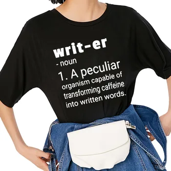 Rašytojas Apibrėžimas Harajuku Marškinėliai Juokinga T-shirt Moterims, Drabužiai Atsitiktinis trumpomis Rankovėmis Viršūnes Trišakiai Plius Dydis
