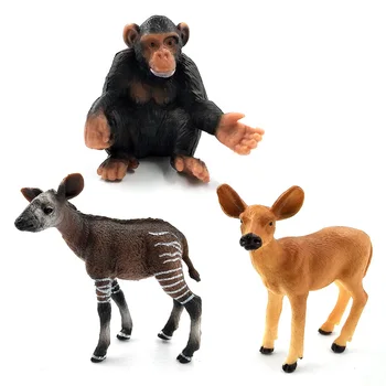 Modeliavimo Avių Sika Elniai Krokodilas Lynx haskių šunų Gorila Raganosio Koala Šimpanzė gyvūnų modelio statulėlės žaislas sodo duomenys