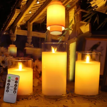 Belaidžio Flameless LED Vaško Žvakė Naktį Lemputė Su Nuotolinio Valdymo naujieji Metai,Kalėdiniai,Vestuvių Dekoratyvinis,Namų Dekoro.