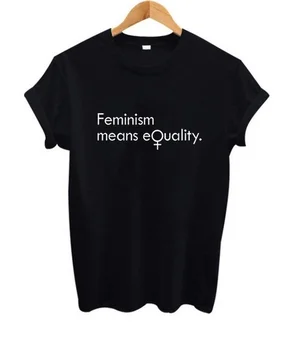 Feminizmo Marškinėliai Feminizmas Marškinėliai Feminizmas-Tai Lygybės Laiškas Spausdinti Moterų Marškinėliai Atsitiktinis Medvilnės Juokingi Marškinėliai derliaus šūkis tees