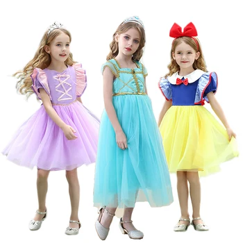 Sniego Karalienė Dress Jazminų Cosplay Mergaičių drabužius Vasaros suknelė Paauglių mergaičių drabužius Vaikas, Mergaitė, Princesės Suknelė